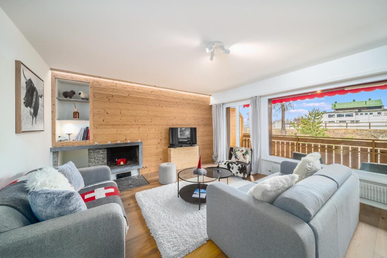 In The Heart Of Crans, Fireplace And Parking מראה חיצוני תמונה